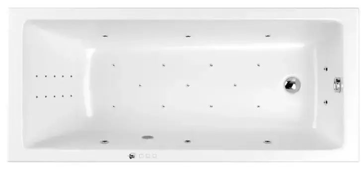 Гидромассажная ванна акриловая «Whitecross» Wave 160/70 Ultra Nano с каркасом с сифоном белая/хром