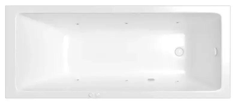 Гидромассажная ванна акриловая «Whitecross» Wave 160/80 Soft с каркасом с сифоном белая