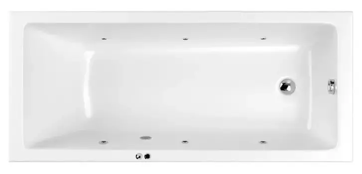 Гидромассажная ванна акриловая «Whitecross» Wave 160/80 Soft с каркасом с сифоном белая/хром