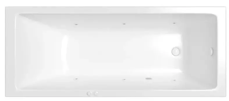 Гидромассажная ванна акриловая «Whitecross» Wave 170/75 Soft с каркасом с сифоном белая