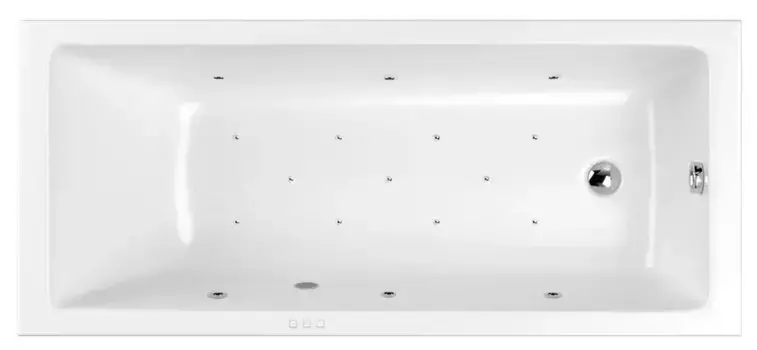 Гидромассажная ванна акриловая «Whitecross» Wave 170/75 Relax с каркасом с сифоном белая/хром