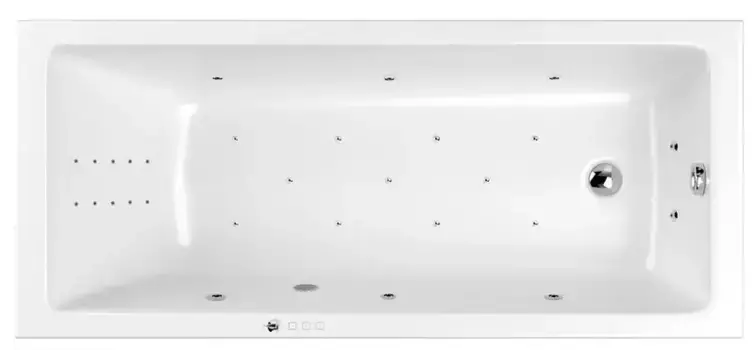 Гидромассажная ванна акриловая «Whitecross» Wave 180/80 Ultra Nano с каркасом с сифоном белая/хром