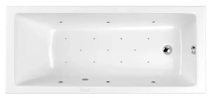 Гидромассажная ванна акриловая «Whitecross» Wave Slim 160/70 Relax с каркасом с сифоном белая/хром