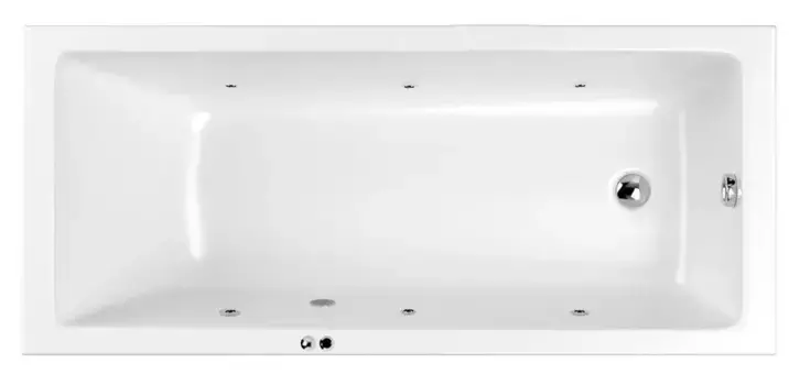 Гидромассажная ванна акриловая «Whitecross» Wave Slim 160/70 Soft с каркасом с сифоном белая/хром