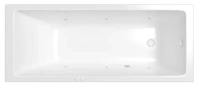 Гидромассажная ванна акриловая «Whitecross» Wave Slim 170/75 Soft с каркасом с сифоном белая