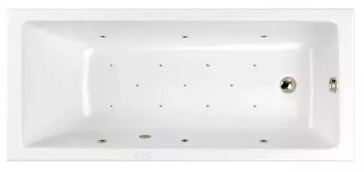 Гидромассажная ванна акриловая «Whitecross» Wave Slim 170/70 Relax с каркасом с сифоном белая/бронза