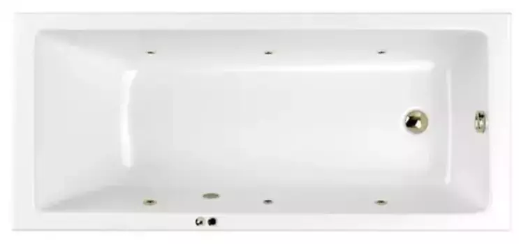 Гидромассажная ванна акриловая «Whitecross» Wave Slim 170/70 Soft с каркасом с сифоном белая/бронза