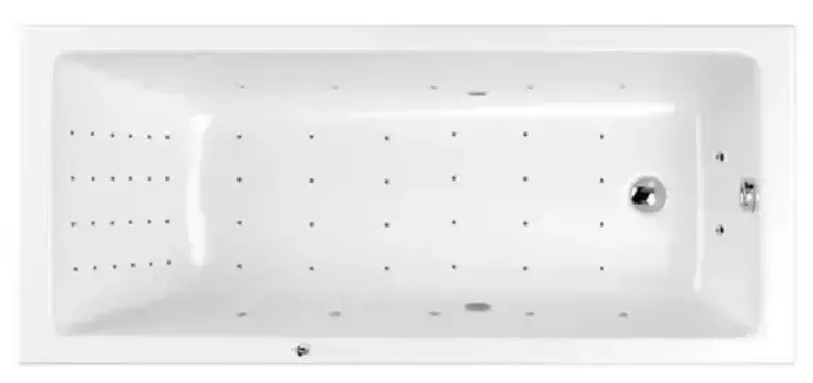Гидромассажная ванна акриловая «Whitecross» Wave Slim 170/75 Nano с каркасом с сифоном белая/хром
