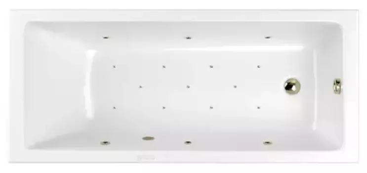 Гидромассажная ванна акриловая «Whitecross» Wave Slim 170/75 Relax с каркасом с сифоном белая/бронза
