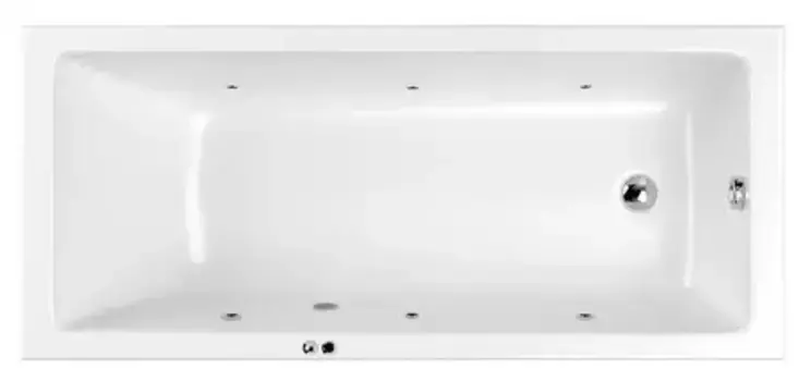 Гидромассажная ванна акриловая «Whitecross» Wave Slim 170/75 Soft с каркасом с сифоном белая/хром