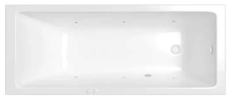 Гидромассажная ванна акриловая «Whitecross» Wave Slim 180/80 Soft с каркасом с сифоном белая