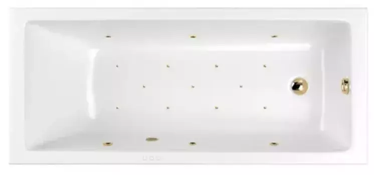 Гидромассажная ванна акриловая «Whitecross» Wave Slim 180/80 Relax с каркасом с сифоном белая/золото