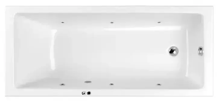 Гидромассажная ванна акриловая «Whitecross» Wave Slim 180/80 Soft с каркасом с сифоном белая/хром