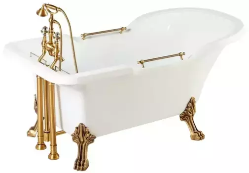 IMPERO Ванна 180x87хH76 см. белая, на лапах "LEONE" LUX слив/перелив бронза 25267 · Impero, Migliore, 25267