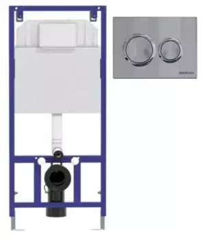 Инсталляция для унитаза с кнопкой «Berges Wasserhaus» 040263 Novum/кнопка Novum 03 хром