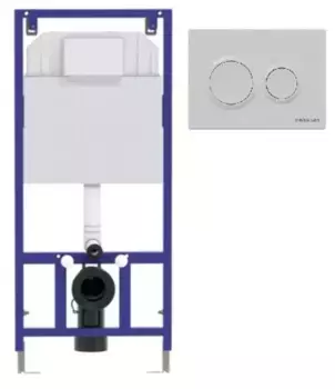 Инсталляция для унитаза с кнопкой «Berges Wasserhaus» 040261 Novum/кнопка Novum 01 белая