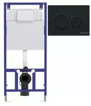 Инсталляция для унитаза с кнопкой «Berges Wasserhaus» 040265 Novum/кнопка Novum 05 Soft Touch черная