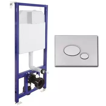 Инсталляция для унитаза с кнопкой «Berges Wasserhaus» Novum с кнопкой D2 матовый хром