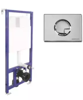 Инсталляция для унитаза с кнопкой «Berges Wasserhaus» Novum 525 c кнопкой R3 хром глянец