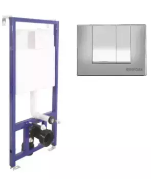 Инсталляция для унитаза с кнопкой «Berges Wasserhaus» Novum 525 c кнопкой S2 матовый хром