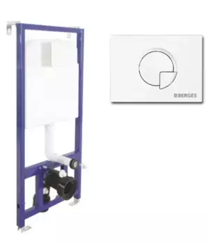 Инсталляция для унитаза с кнопкой «Berges Wasserhaus» Novum 525 кнопка R1 белая