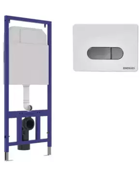 Инсталляция для унитаза с кнопкой «Berges Wasserhaus» Novum кнопка D7 белая/хром