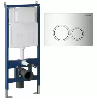 Инсталляция для унитаза с кнопкой «Grossman» 97.01.100 (900.K31.01.000/клавиша Galaxy хром)