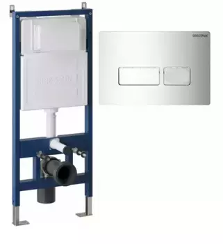 Инсталляция для унитаза с кнопкой «Grossman» 97.03.100 (900.K31.01.000/клавиша Pragma хром)