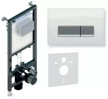 Инсталляция для унитаза с кнопкой «Koller Pool» Alcora ST1200/Integro White Glass