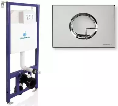 Инсталляция для унитаза с кнопкой «Koller Pool» Dune 1200SL/Kvadro Arch Chrome