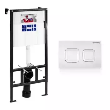 Инсталляция для унитаза с кнопкой «Bettoserb» Sava Fix Slim SET40006470 клавиша смыва белый глянец