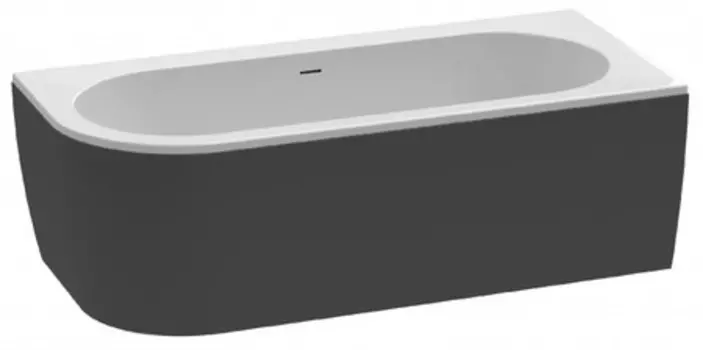 Экран под ванну «Cezares» Slim Corner-180-SCR-R-Nero чёрный матовый правый