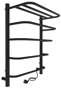 Электрический полотенцесушитель «Indigo» Hit LHE60-50BRR 53/60 чёрный муар с полкой универсальный