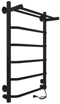 Электрический полотенцесушитель «Indigo» Roof Lux LCRLE80-40PBRRt 43/80 чёрный муар с полкой универсальный