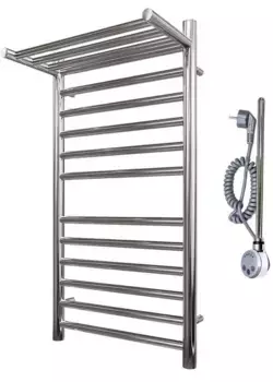 Электрический полотенцесушитель «Point» PN10148SPE П11 40/80 хром с полкой универсальный