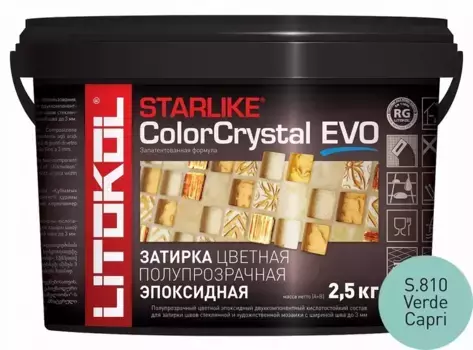 Эпоксидная затирка «Litokol» Starlike Color Crystal Evo S.810 Verde Capri 2,5 кг 485480002