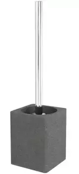 Ёршик для унитаза «Fora» Stone FOR-STN025BL напольный чёрный/хром