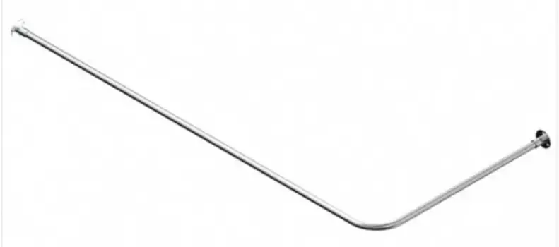 Карниз для ванной «Акватек» Г-образный 180/80 на стену хром