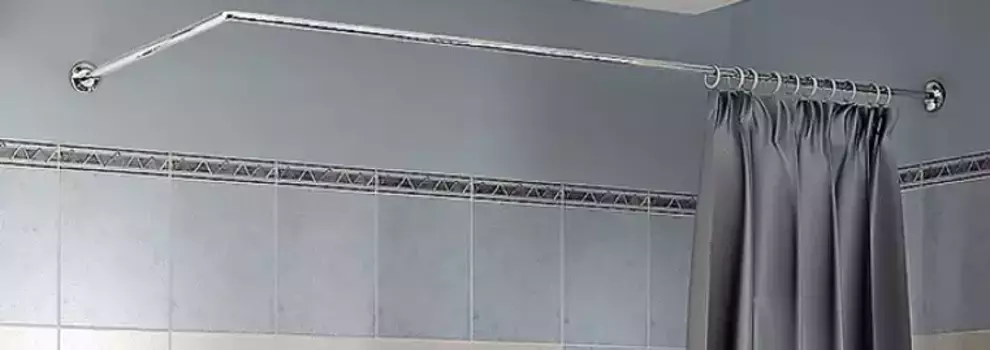 Карниз для ванной «Radomir» Г-образный 160/70 на стену хром