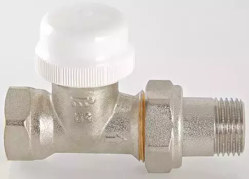 Клапан радиаторный «Valtec» VT.032.N.04 1/2"-1/2" прямой,термостатический ВР-НР (американка) никель