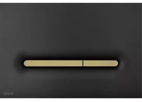 Кнопка смыва «AlcaPlast» M1878-7 пластик чёрная/золото матовая