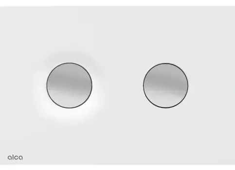 Кнопка смыва «AlcaPlast» M1976-2 пластик белая/хром матовая