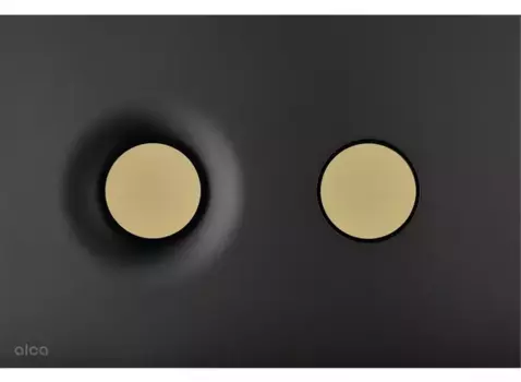 Кнопка смыва «AlcaPlast» M1978-7 пластик чёрная/золото матовая