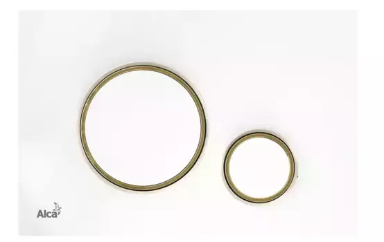 Кнопка смыва «AlcaPlast» M775 белая/золото