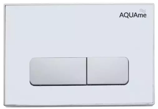 Кнопка смыва «AQUAme» AQM4104W акрил белая/хром глянцевый