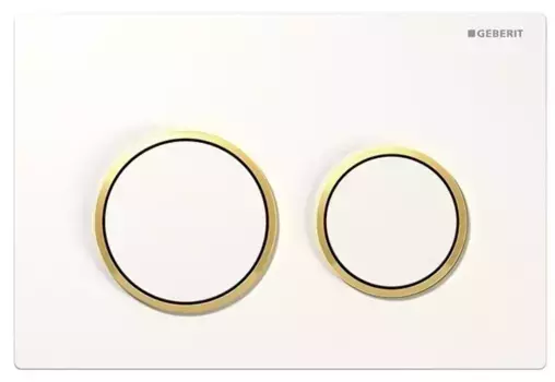 Кнопка смыва «Geberit» Omega 20 115.085.KK.1 белый/позолота
