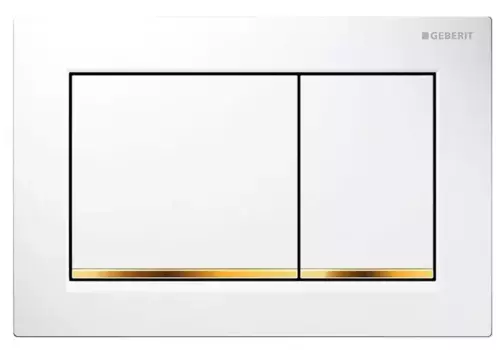 Кнопка смыва «Geberit» Omega 30 115.080.KK.1 белый глянцевый/позолоченный/белый