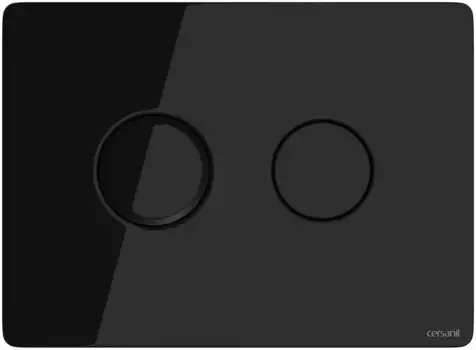 Кнопка смыва пневматическая «Cersanit» Accento Circle чёрный глянцевый
