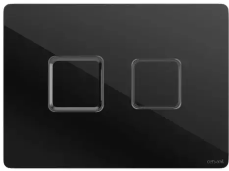 Кнопка смыва пневматическая «Cersanit» Accento Square 63529 черная