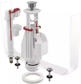 Комплект арматуры для бачка унитаза «AlcaPlast» SA08ASK 3/8"Chrom с двойной кнопкой,с нижней подводкой